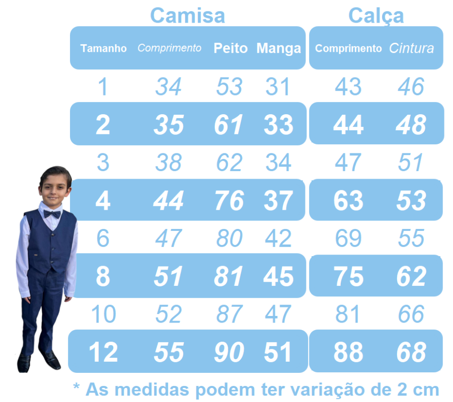 Conjunto Social Infantil Camisa Listrada Azul Calça Preta