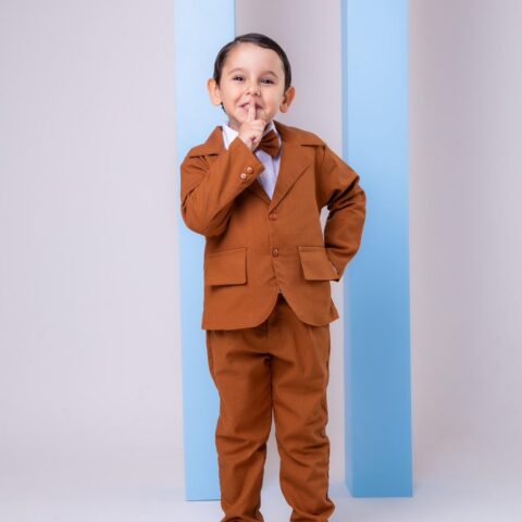 Terno Infantil Miss Cherry Pedro Caramelo Gravata Borboleta