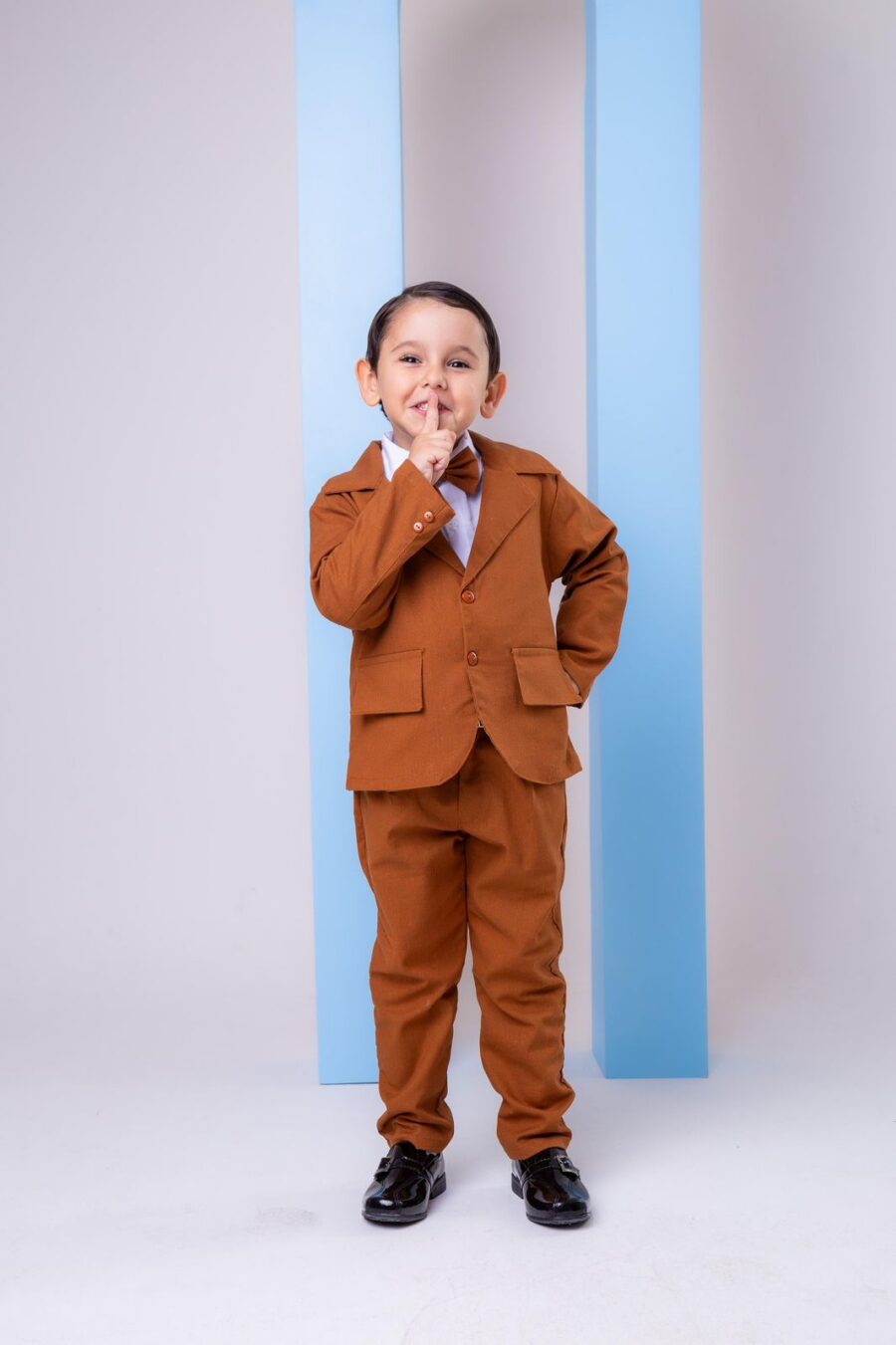 Terno Infantil Miss Cherry Pedro Caramelo Gravata Borboleta