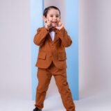 Terno Infantil Miss Cherry Pedro Caramelo Gravata Borboleta