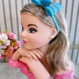 Faixinha de Cabelo Bebê com Laço Florzinha e Strass