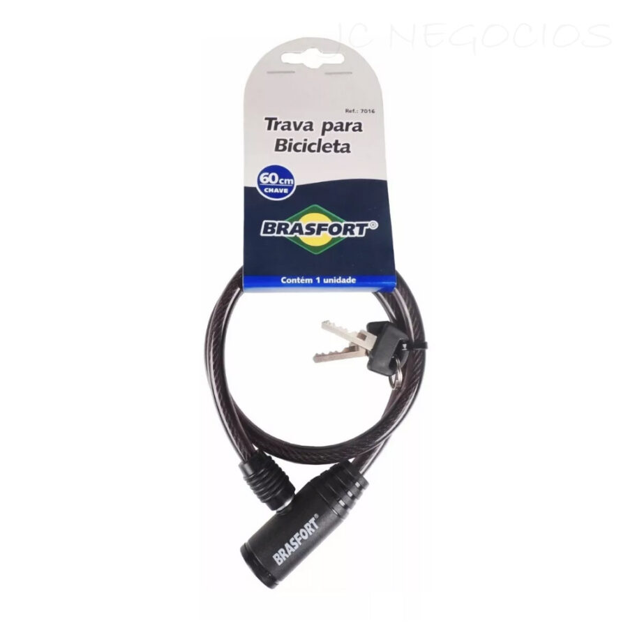 Cadeado para Bicicleta Cabo de Aço 60 cm com 2 Chaves