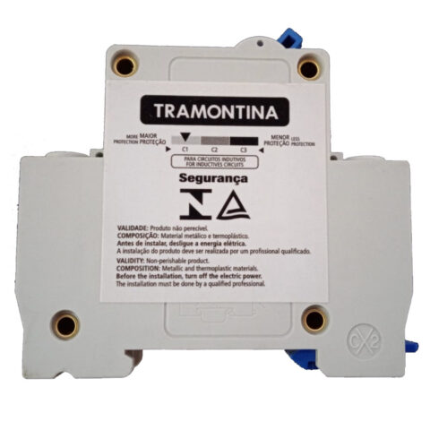 Disjuntor Unipolar Curva C 10a Ate 63a Tramontina C/ Inmetro Monofasico