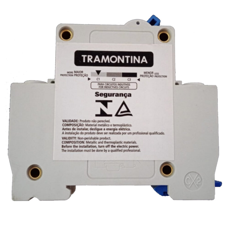 Disjuntor Unipolar Tramontina TR3KA Curva C DIN 10 a 63 A