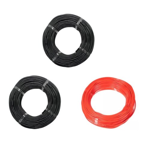 Kit 3 Cabo Eletrico Flexivel 2,5mm 100 Metros Fio AntiChama Cores:2 Preto e 1 Ve