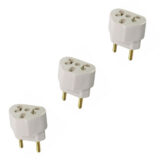 Kit 3 Adaptadores de Tomada Bob Love 10A 20A 2P e 2P+T