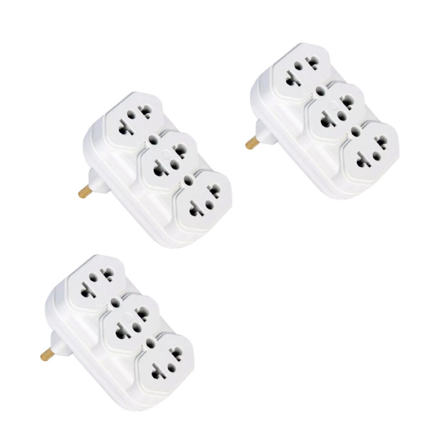 Kit 3 Adaptadores Benjamin 3 Tomadas 10A e 20A NBR 14136