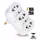 Kit 3 Adaptadores Benjamin 3 Tomadas 10A e 20A NBR 14136