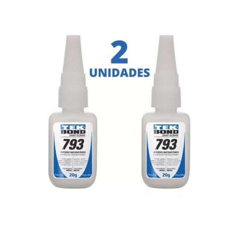 Kit 2 Cola Instantânea Tek Bond 793 20g Cianoacrilato