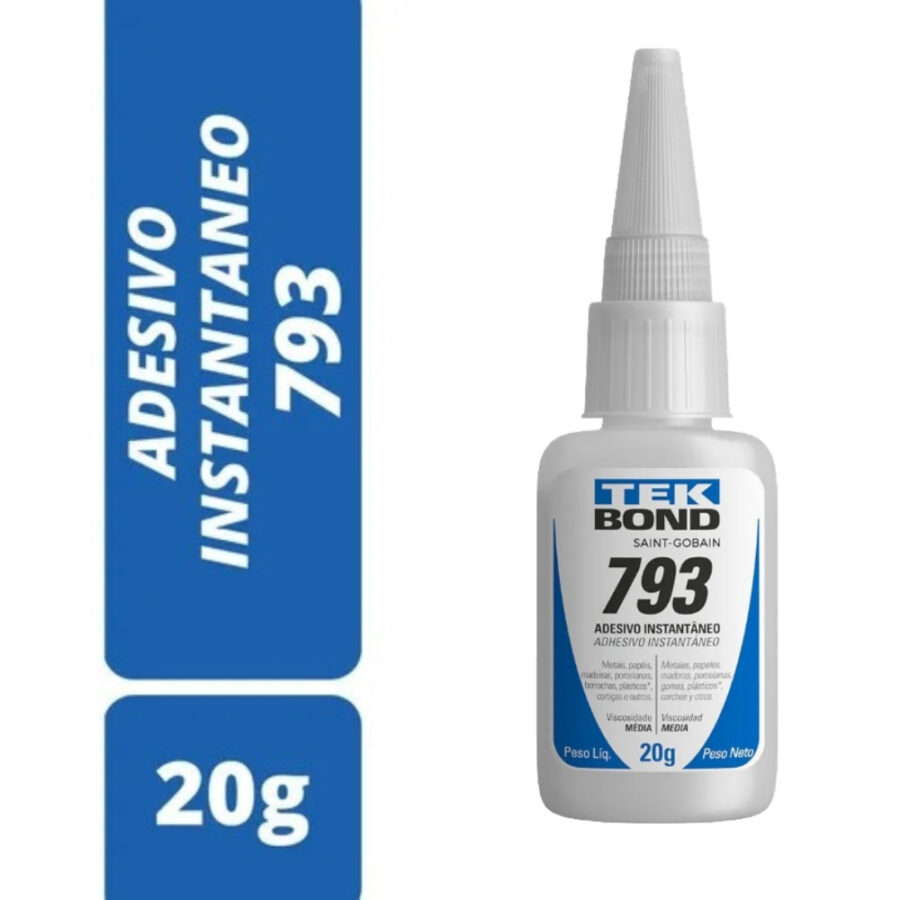 Kit 2 Colas Instantâneas Tek Bond 793 20 g Cianoacrilato