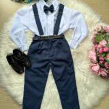 Conjunto Social Infantil Miss Cherry Leo com Suspensório