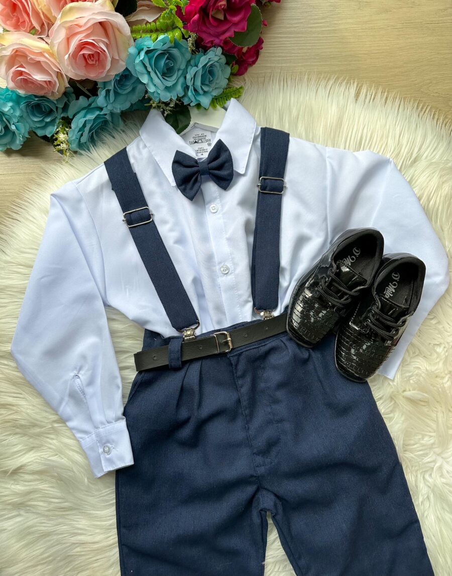 Conjunto Social Infantil Miss Cherry Leo com Suspensório