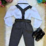 Conjunto Infantil Miss Cherry Rafael Suspensório Preto