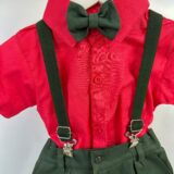 Conjunto Infantil Miss Cherry Henry Vermelho Verde Militar