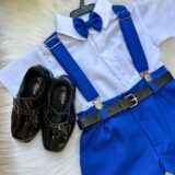 Conjunto Social Infantil Miss Cherry Ravi Shorts Azul Royal