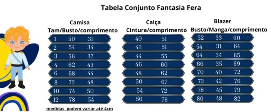 Fantasia Infantil Príncipe Fera Belli com Máscara