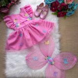 Romper Vestido Infantil Belli Jardim Encantado Rosa