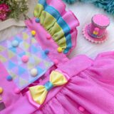 Romper Vestido Infantil Circo Doceria Candy Rosa com Laço