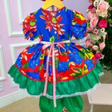 Vestido Junino Infantil Olga Chita Vermelho com Shortinho