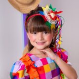 Vestido Junino Infantil Marie Arraiá do Sertão Laranja