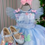 Vestido Infantil Marie Isis Jardim Encantado Azul