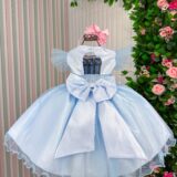 Vestido Infantil Marie Isis Jardim Encantado Azul