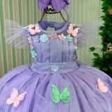 Vestido Infantil Marie Isis Jardim Encantado Lilás