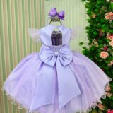 Vestido Infantil Marie Isis Jardim Encantado Lilás