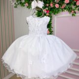 Vestido Infantil Marie Jardim das Borboletas Branco Viviane