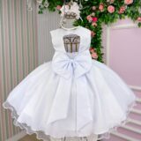 Vestido Infantil Marie Jardim das Borboletas Branco Viviane