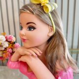 Faixinha de Cabelo Bebê com Laço Florzinha e Strass