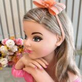 Faixinha de Cabelo Bebê com Laço Florzinha e Strass
