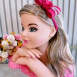 Faixinha de Cabelo Bebê com Laço Florzinha e Strass