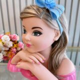 Faixinha de Cabelo Bebê com Laço Florzinha e Strass
