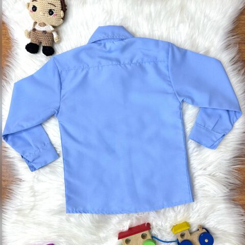 Camisa Social Infantil Azul Claro Manga Longa Príncipes