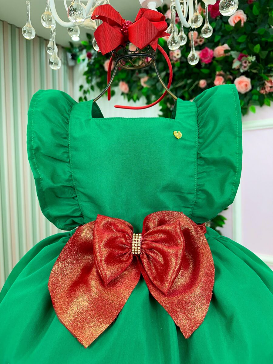 Vestido Infantil Blogueirinha Natal Natali Verde
