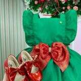 Vestido Infantil Blogueirinha Natal Natali Verde