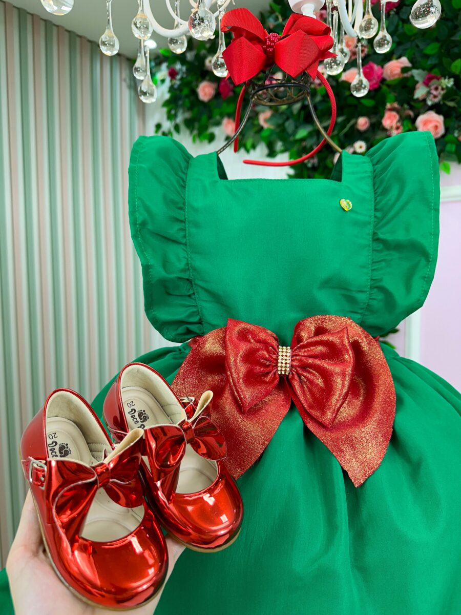 Vestido Infantil Blogueirinha Natal Natali Verde