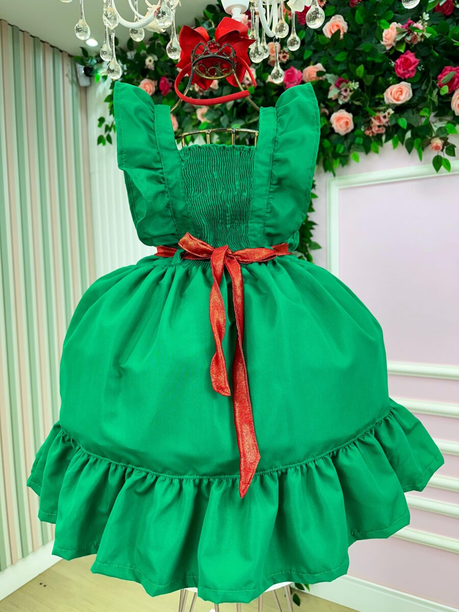 Vestido Infantil Blogueirinha Natal Natali Verde