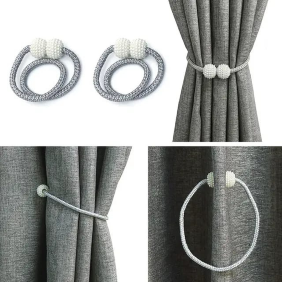 Prendedor de Cortina Magnético Pérola Kit 2 Peças