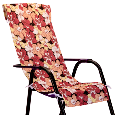 Capa para Espreguiçadeira Matelassada Floral Vermelha 1,45 m