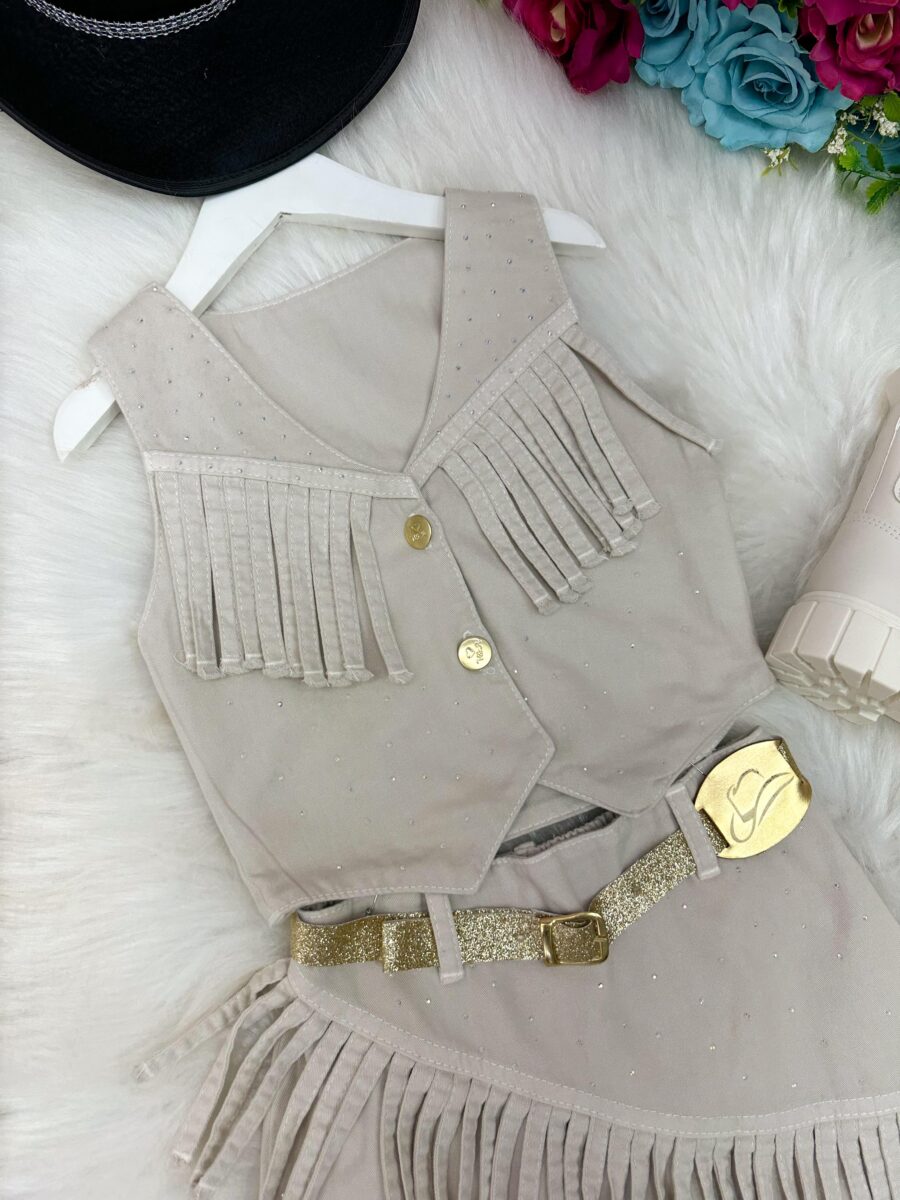 Conjunto Infantil Boiadeira Maraisa Jeans Off