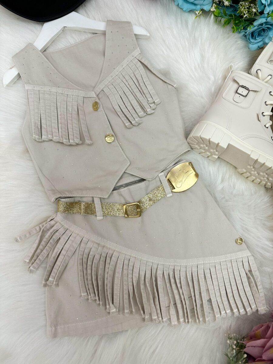 Conjunto Infantil Boiadeira Maraisa Jeans Off
