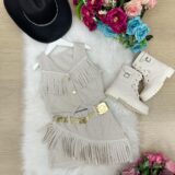 Conjunto Infantil Boiadeira Maraisa Jeans Off