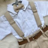 Conjunto Infantil Miss Cherry Ravi Shorts Bege Modelo 2