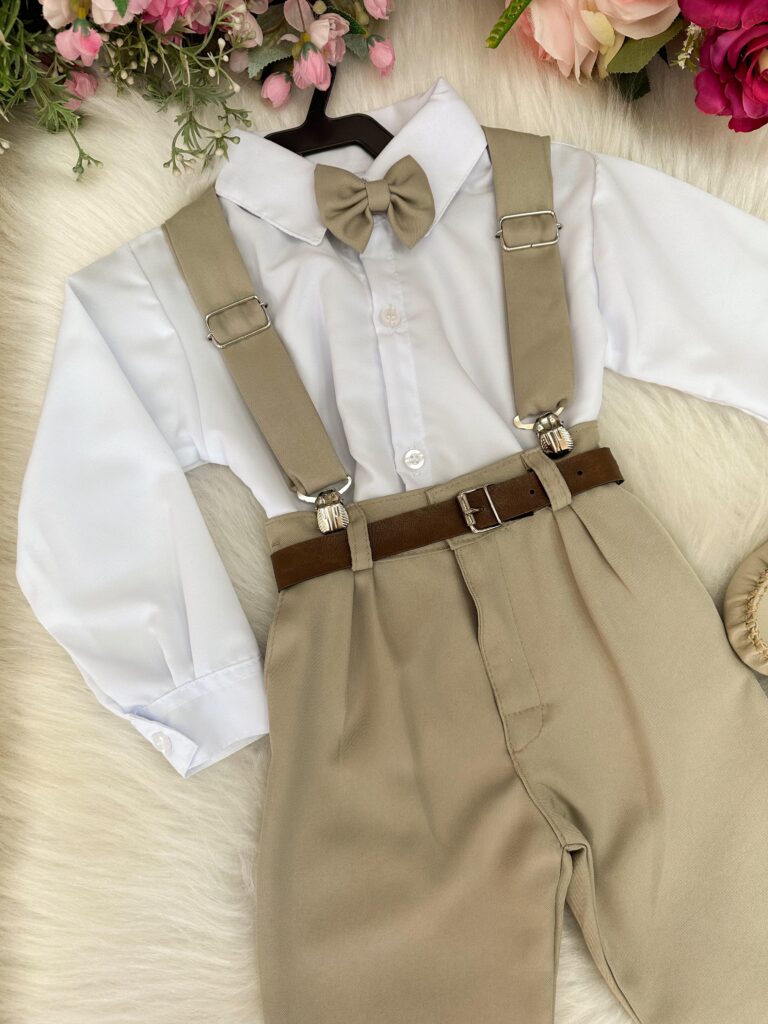 Conjunto Social Infantil Miss Cherry Leo com Suspensório