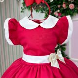 Vestido Infantil Blogueirinha Natal Camile Vermelho