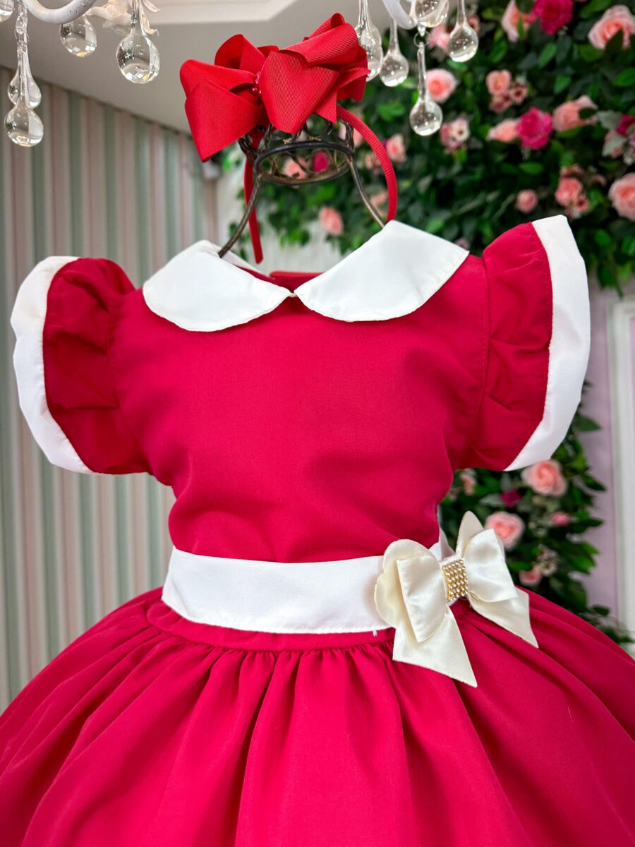 Vestido Infantil Blogueirinha Natal Camile Vermelho