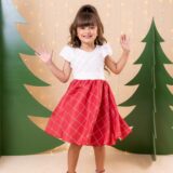 Vestido Infantil Banana Club Jamile Saia Vermelha
