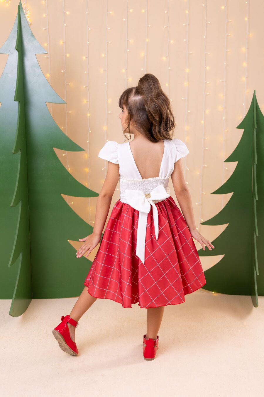 Vestido Infantil Banana Club Jamile Saia Vermelha
